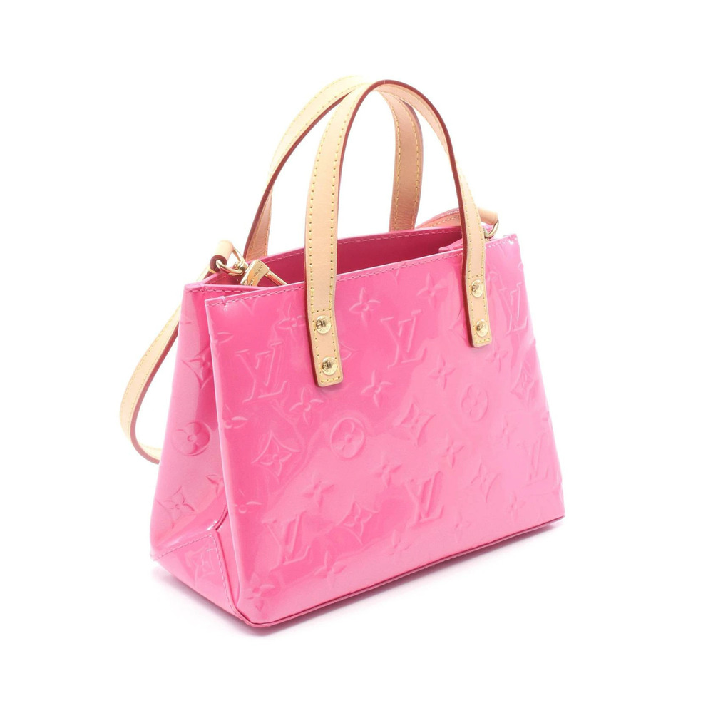 Louis Vuitton Lead Pink Leather Vernis Handbag Neon